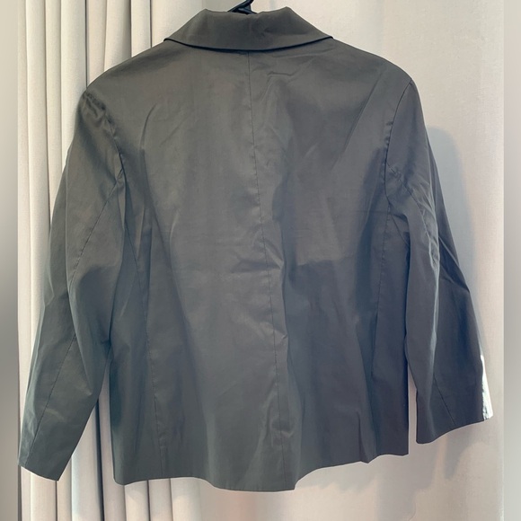 Zara Women's Dark Green Blazer, Cotton/Nylon Blend, Rayon Lining; Size 6 - Picture 2 of 9